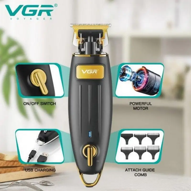 Аккумуляторная машинка для стрижки волос V-192, с USB / Профессиональный беспроводной триммер для стрижки