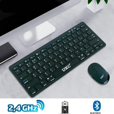 Клавиатура беспроводная и мышка wireless WI-1214 / Комплект клавиатура + мышь, Черный