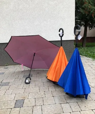 Зонт наоборот Up-brella умный зонт, Серый, розовый, голубой, желтый