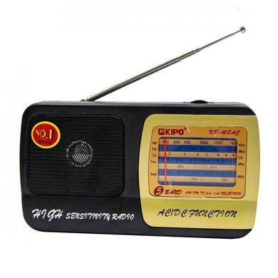 Міні радіоприймач Kipo KB-408AC FM/AM/SW приймач радіо з гарним прийомом, Черный