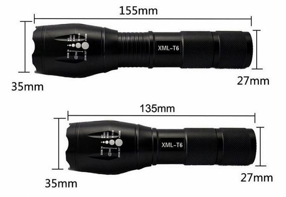 Ліхтар тактичний кишеньковий LED Bailong Police BL-1831 (Cree XM-L-T6, 1000 люмен, 5 режимів, 1х18650), Черный