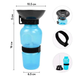 Дорожня пляшка - напувалка для собак Aqua Dog 550 мл Blue з чашею для води FS, Разноцветный