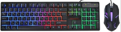 Клавиатура UKC HK-6300 TZ + мышка - игровой комплект проводная клавиатура для ПК с цветной RGB подсветкой