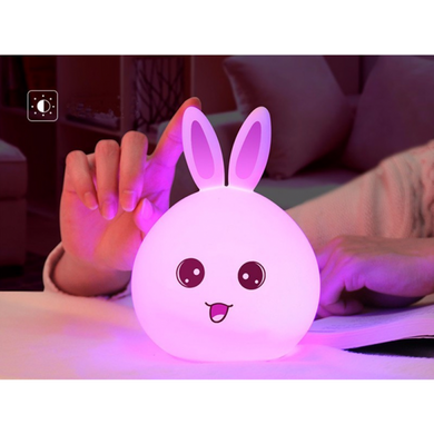 Силиконовый ночник 3DTOYSLAMP Кролик с ушками 16 цветов, Белый