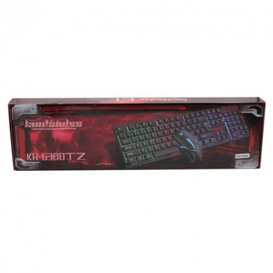 Клавиатура UKC HK-6300 TZ + мышка - игровой комплект проводная клавиатура для ПК с цветной RGB подсветкой, Черный