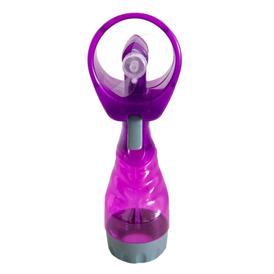 Портативный ручной мини вентилятор на батарейках, с распылением воды Water Spray Fan, Разноцветный