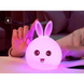 Силіконовий нічник 3DTOYSLAMP Кролик з вушками 16 кольорів, Білий