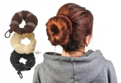 Валики для волос на кнопках для создания объёмной причёски "Hot buns", Разноцветный