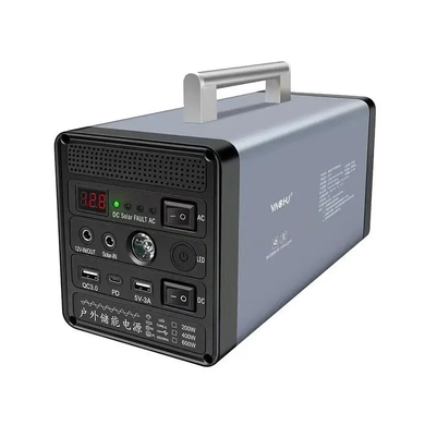 Зарядная станция Yachu 12,8V/12Ah/200W | Повербанк с розеткой 220В | Инвертор аккумуляторный, серый