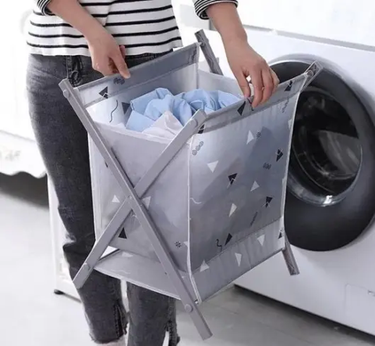 Складная корзина для белья Laundry Storage Basket Серая, Тёмно-серый
