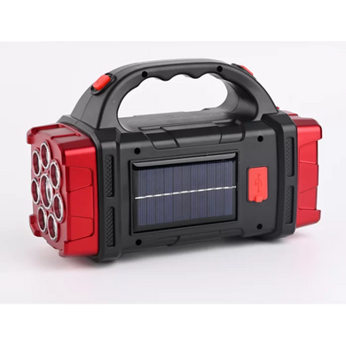 Фонарь - светильник аккумуляторный переносной светодиодный HB-1678 38w 2400mAh, повербанк, солнечная батарея, Красно-золотой