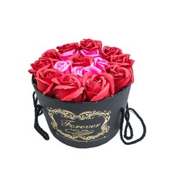 Подарочный набор роз Forever I love you букет в шляпной коробке, ручной работы