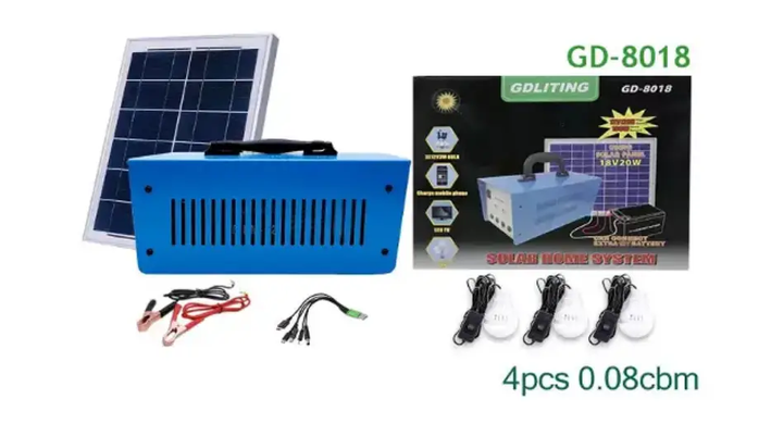 Сонячна система електропостачання GDLite GD-8018, Блакитний