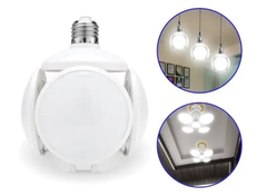 Лампочка люстра світлодіодна розкладна Football UFO Lamp E27 LED лампа для дому на 40 Вт живлення 220В Біла, Білий