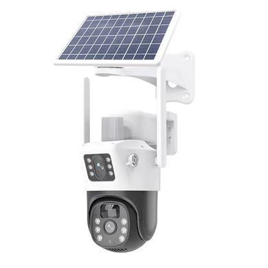 Уличная камера видеонаблюдения с двумя линзами 4G, V36-4G SOLAR / Вайфай камера от солнечной панели