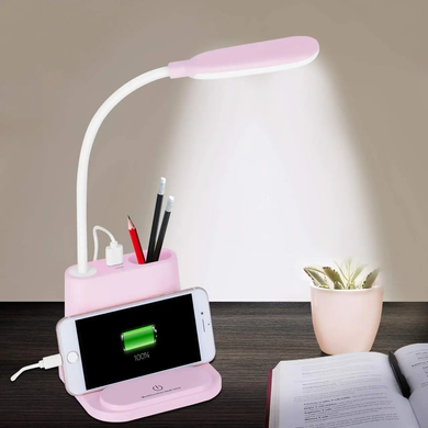 Аккумуляторная Настольная LED лампа Bionic Desk Lamp c USB выходом, органайзером и подставкой для смартфона