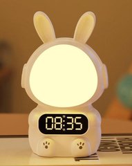 Дитячий годинник із будильником Кролик Rabbit clock with LIGHT WHITE