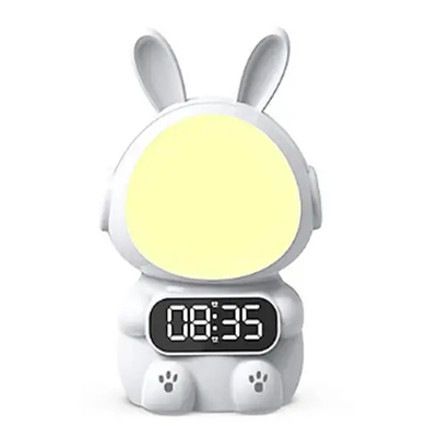Детские часы с будильником Кролик Rabbit clock with LIGHT WHITE