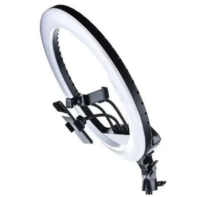 Кольцевая LED лампа RL-18 (45 см) + пульт + сумка + 3 крепления | Лампа-кольцо для фото, Белый с черным