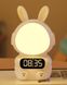 Детские часы с будильником Кролик Rabbit clock with LIGHT WHITE
