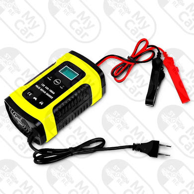 Автоматичний зарядний пристрій для акумулятора авто Foxsur 5a FBC1205, розумна зарядка, Жовтий