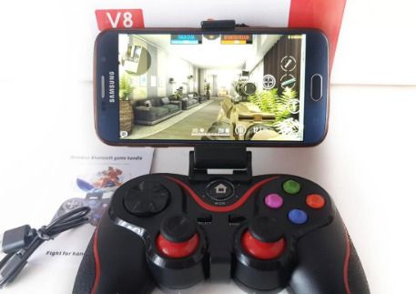 Беспроводной геймпад джойстик для мобильного телефона игровой Wireless Controller V8 Pro Черный + USB кабель, Черный