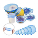 Набор силиконовых многоразовых крышек для хранения продуктов Super stretch silicone lids 6шт, Темно-синий