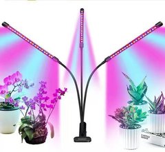 Гнучка настільна ультрафіолетова світлодіодна лампа для рослин на 3 головки