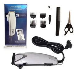 Машинка для стрижки волос Maxtop MP-4606 от сети 9Вт + насадки 4шт, Белый
