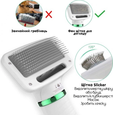 Расчёска - пылесос для очистки шерсти животных Pet Grooming Dryer WN-10, Белый