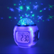 Музичний нічник-проектор зоряне небо 1038 з годинником і будильником,Нічник-проектор зоряного неба, Білий