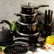 Набор посуды казанов 15 предметов с мраморным антипригарным покрытием Edenberg EB-5611