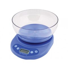 Электронные кухонные весы с чашей до 5 кг , Весы кухонные ACS KE1 до 5kg, Голубой