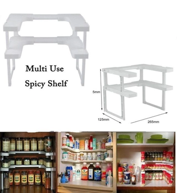 Полиця-органайзер для спецій Spicy Shelf, Багатофункціональний органайзер-полиця для спецій та банок, Білий