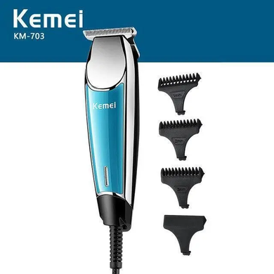 Профессиональная машинка для стрижки волос Kemei LFQ-KM-703 Триммер с насадками, Темно-синий