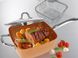 Универсальная сковорода 5 в 1 Copper Cook Deep с фритюром и пароваркой, антипригарная 24 см с крышкой, Оранжевый