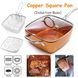 Універсальна сковорода 5 в 1 Copper Cook Deep з фритюром та пароваркою, антипригарна 24 см з кришкою, Оранжевый
