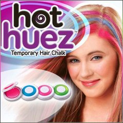 Цветная пудра для волос Hot Huez, мелки для покраски волос Хот Хьюз