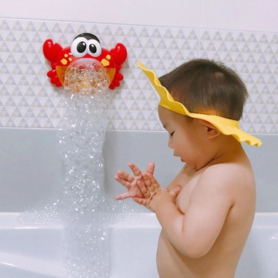 Дитяча іграшка для купання у ванній кімнаті на присосках BUBBLE CRAB краб з музикою пускає мильні бульбашки на батарейках Червоний, Червоний