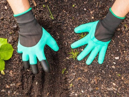 Садовые перчатки с когтями Garden Gloves, Перчатки для сада и огорода, Бирюзовый
