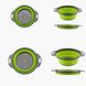 Друшляк силіконовий складаний 2 шт в комплекті (великий + маленький) Collapsible filter baskets, Зелений