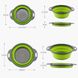 Дуршлаг силиконовый складной 2 шт в комплекте (большой + маленький) Collapsible filter baskets, Зелёный