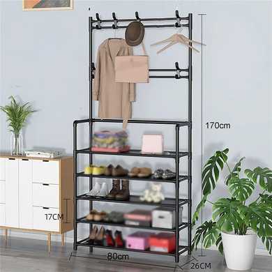 Универсальная вешалка для одежды New simple floor clothes rack 5 полок