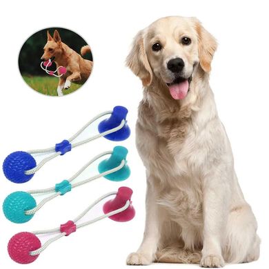 Игрушка на присоске для собак многофункциональная игрушка для собак Dog Toy мяч на присоске, Разные цвета