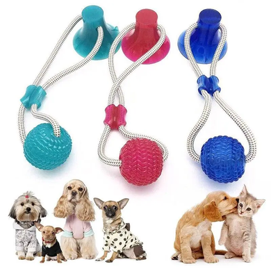 Іграшка на присосці для собак багатофункціональна іграшка для собак Dog Toy м'яч на присосці, Разные цвета