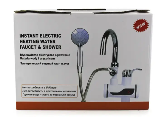 Электрический проточный водонагреватель кран-бойлер Delimano, Белый
