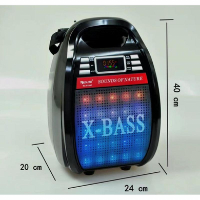 Бездротова Bluetooth колонка X-BASS Golon RX-820BT з музикою кольорів і мікрофоном, Черный