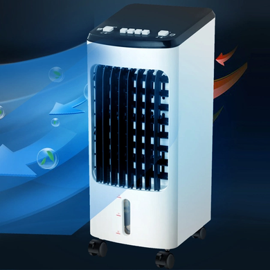 Підлоговий охолоджувач портативний кондиціонер із зволоженням та очищенням повітря Germatic BL-199DLR-A з пультом/сенсорні кнопки 120W, Білий