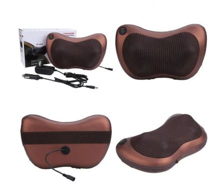 Роликовая массажная подушка Car & Home 8028 с подогревом для дома или авто роликовый массажер для спины и шеи, Коричневый