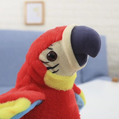 Интерактивная игрушка-повторюшка Попугай Parrot Talking Красный / Мягкая игрушка Говорящий Попугай, Красный